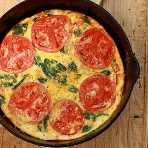 Tomato, Spinach and Basil Frittata
