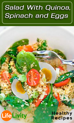 Salad With Quinoa, Spinach and Eggs